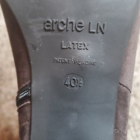 Arche Brown Suede Ankle Heeled Booties - Picture 7 of 9